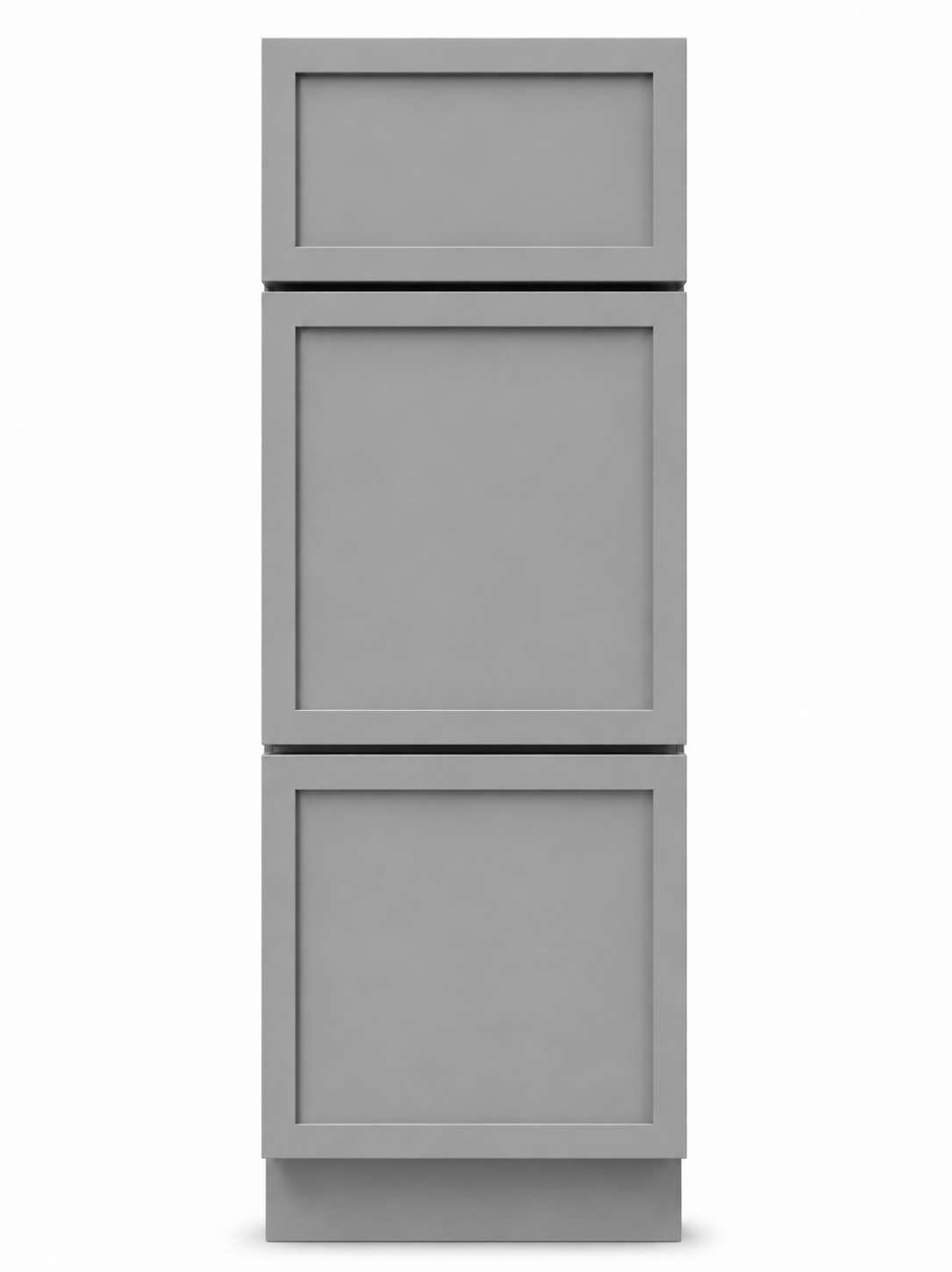 18" Grey Thin Rail - 3 Drawer Base