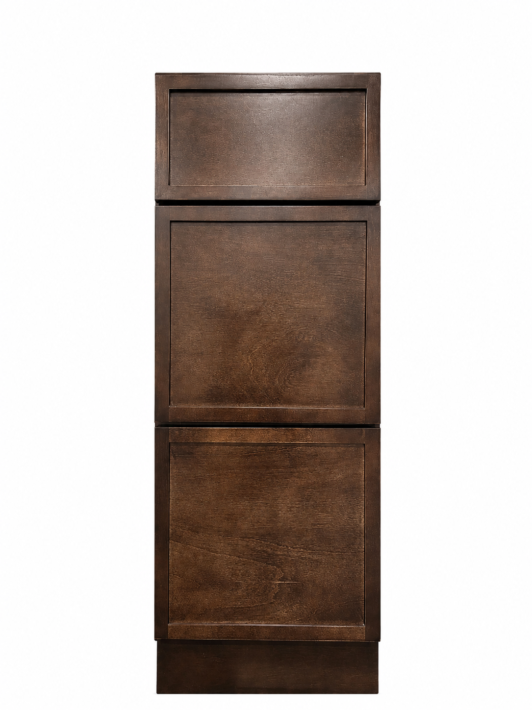 12" Espresso Thin Rail - 3 Drawer Base