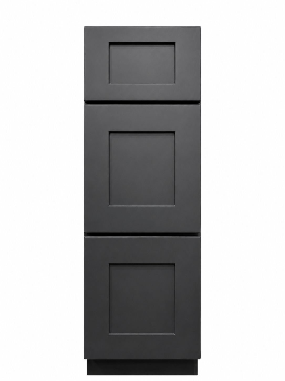 12" Black Shaker - 3 Drawer Base