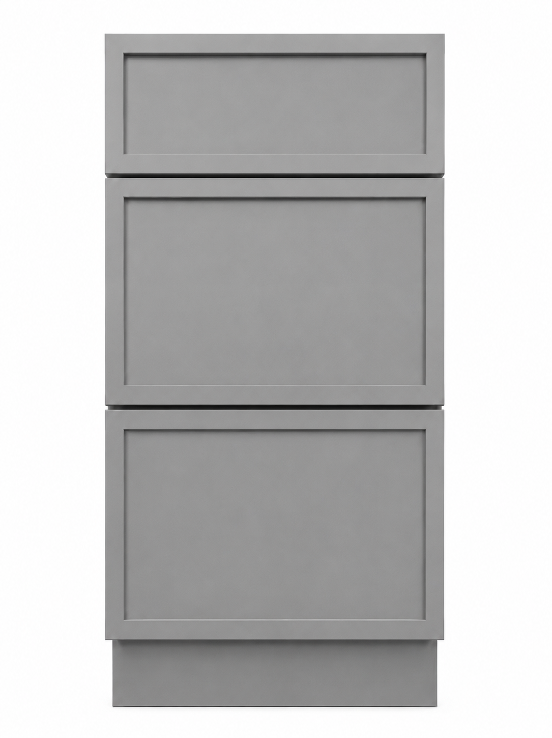 12" Grey Thin Rail - 3 Drawer Base