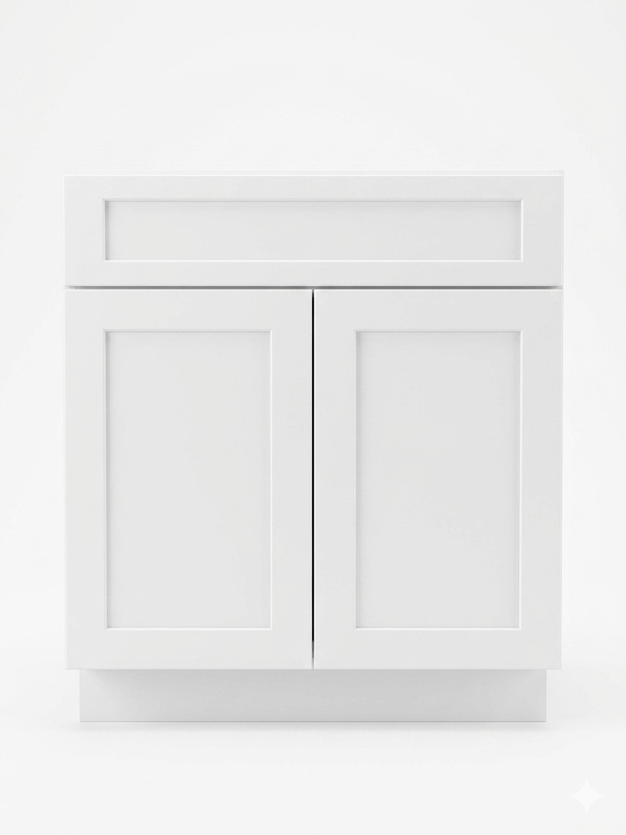 30" White Drag Shaker - 2 Drawers Left