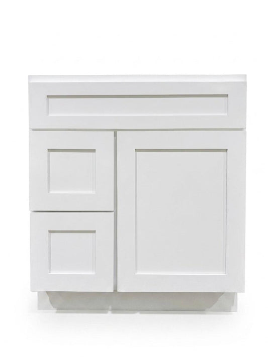 30" White Sun Shaker - 2 Drawers Right
