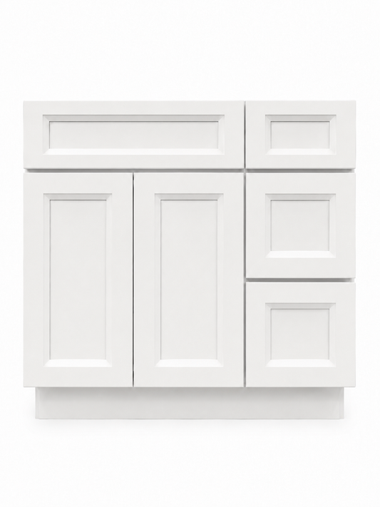 36" Aspen Ice - 3 Drawers Left