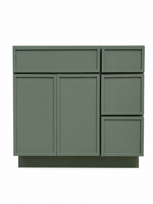 36" Palm Thin Rail - 3 Drawers Left