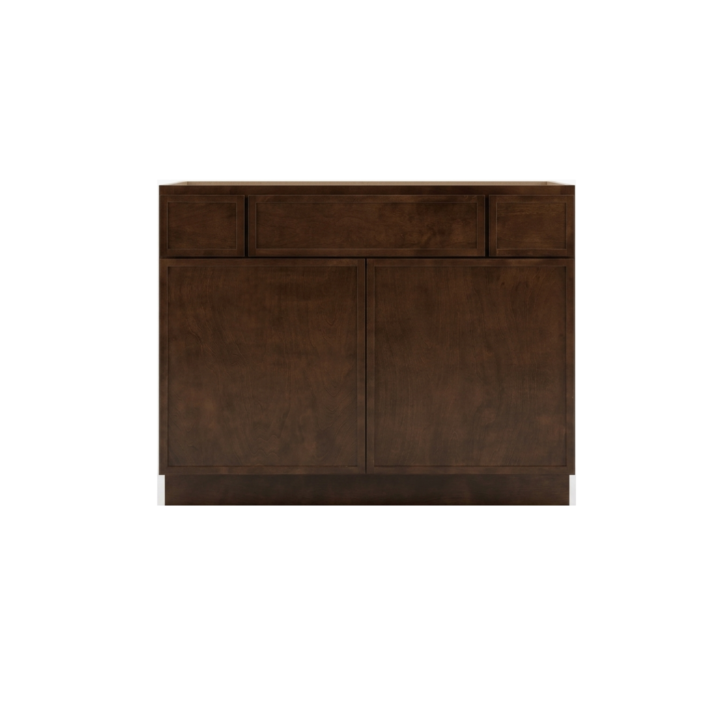 42" Espresso Shaker Thin Rail - 2 Drawers