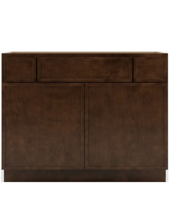 42" Espresso Thin Rail - 6 Drawers