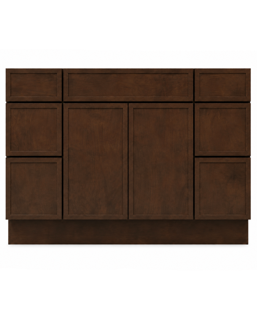 48" Espresso Thin Rail - 6 Drawers
