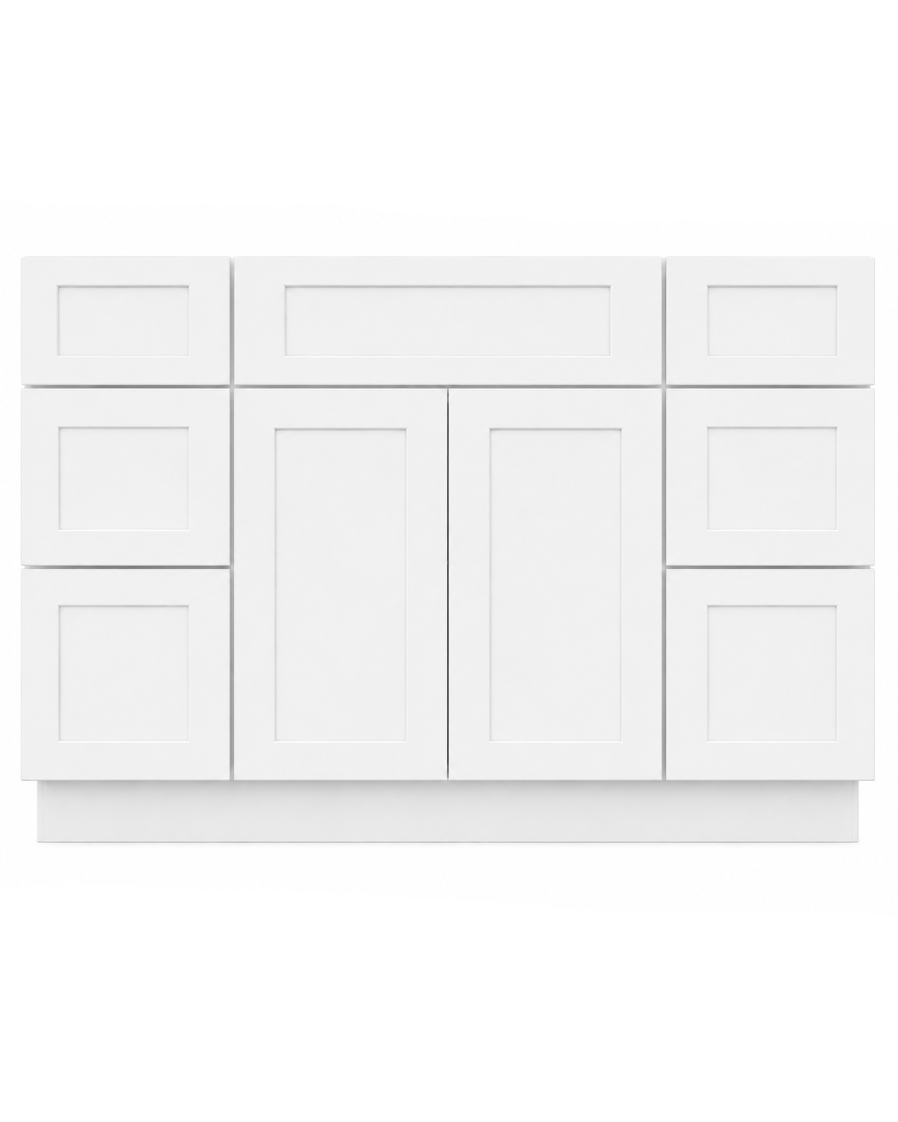 42" White Sun Shaker - 6 Drawers