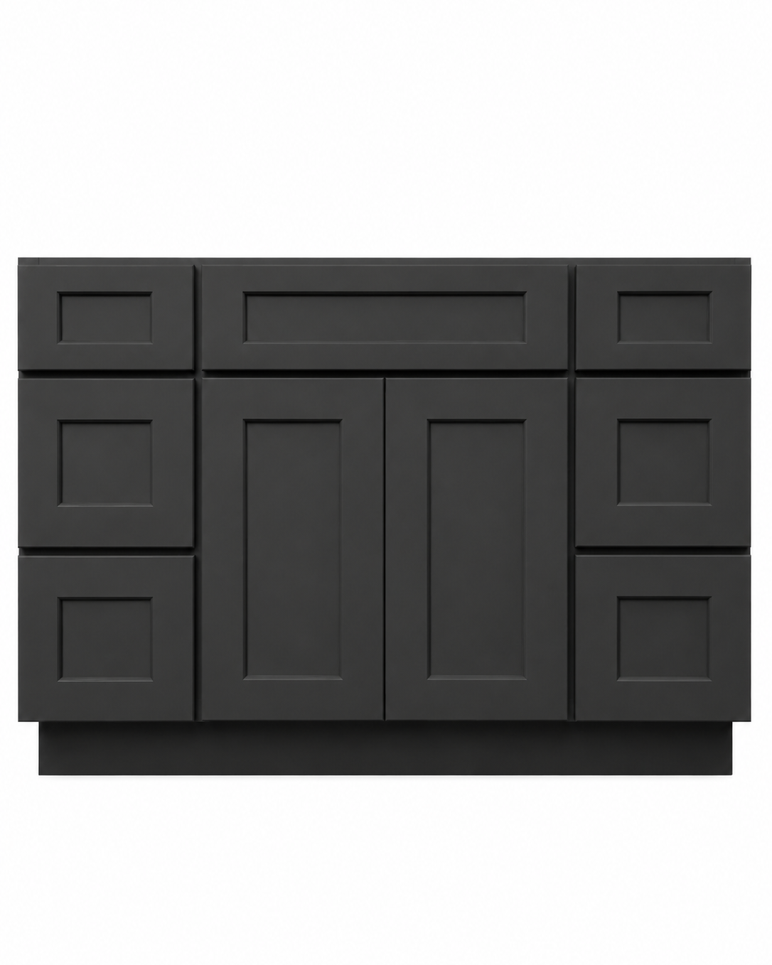 48" Black Shaker - 6 Drawers