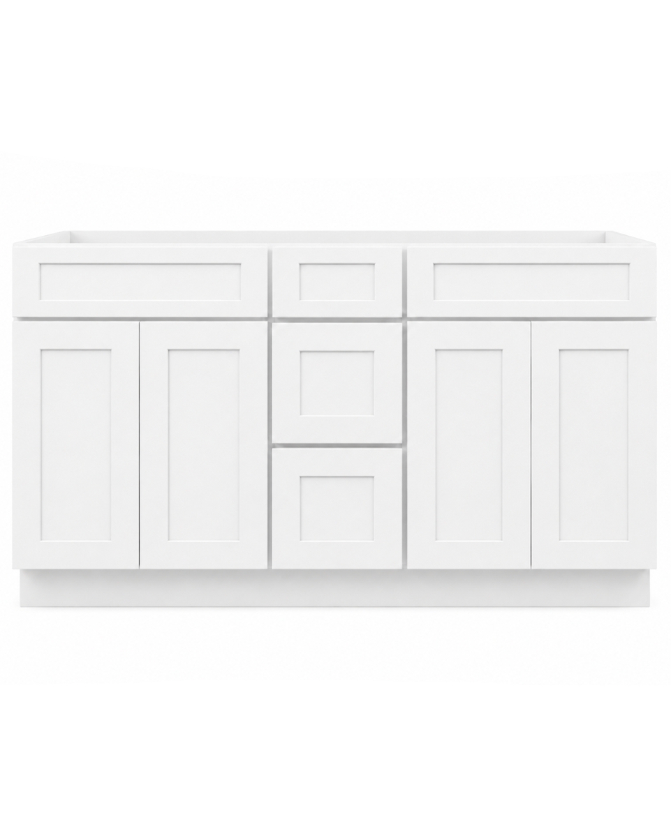 60" Single - Drag White Shaker