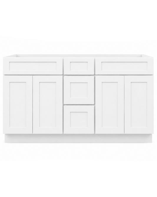 60" Single - Drag White Shaker