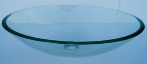 Oval Tempered Glass Vessel Sink (Clear)