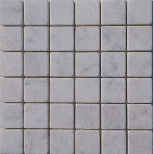 2" x 2" Fantasy White Tumbled Marble Mosaic Tile - MO1056