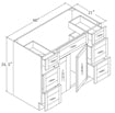 Vanity Cabinet - Double Door Six Drawers one fake drawer