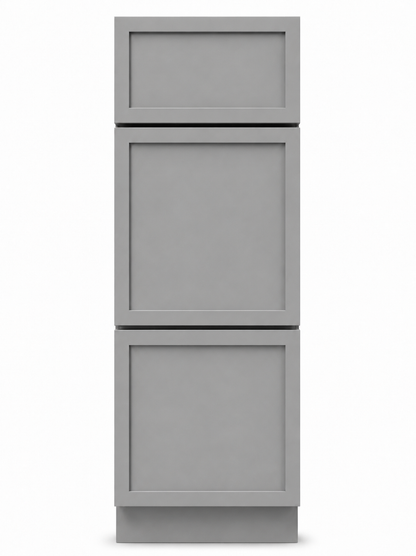 18" Grey Thin Rail - 3 Drawer Base