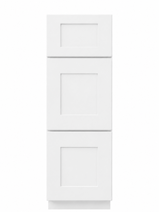 12" White Drag Shaker - 3 Drawer Base