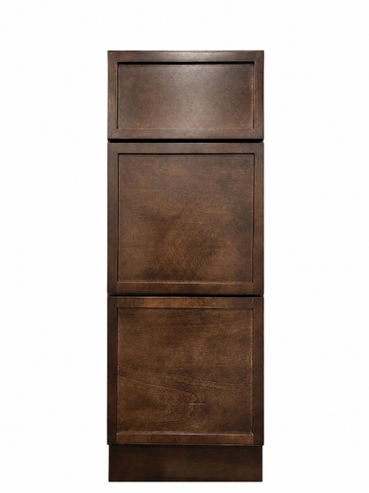 18" Espresso Thin Rail - 3 Drawer Base