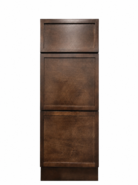 12" Espresso Thin Rail - 3 Drawer Base