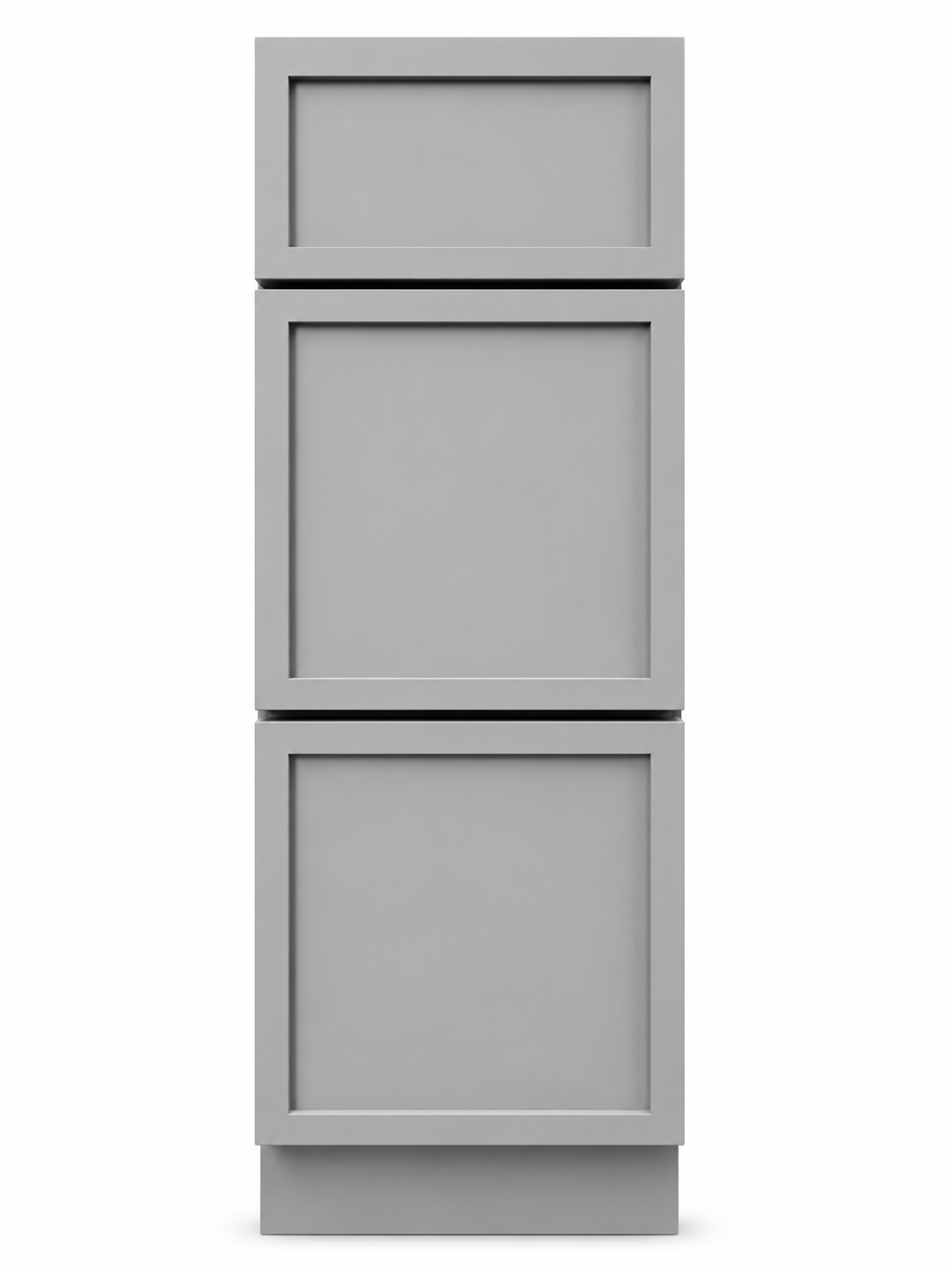 12" Grey Thin Rail - 3 Drawer Base