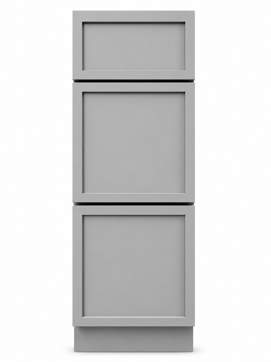 12" Grey Thin Rail - 3 Drawer Base