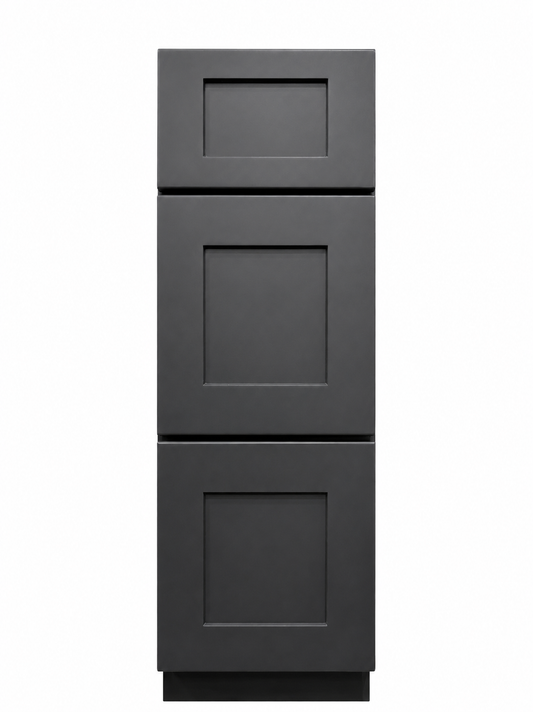 12" Black Shaker - 3 Drawer Base