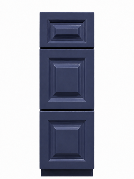 12" Navy Raised Panel - 3 Drawer Base
