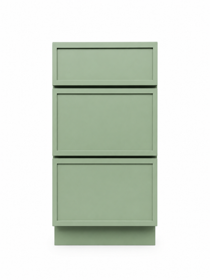 12" Palm Thin Rail - 3 Drawer Base