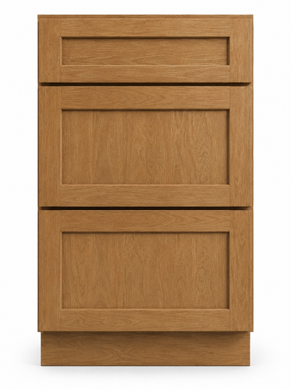 12" Toast Natural - 3 Drawer Base