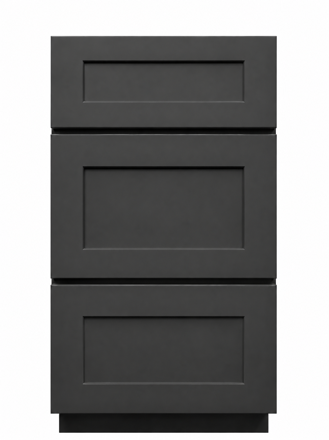 18" Black Shaker - 3 Drawer Base