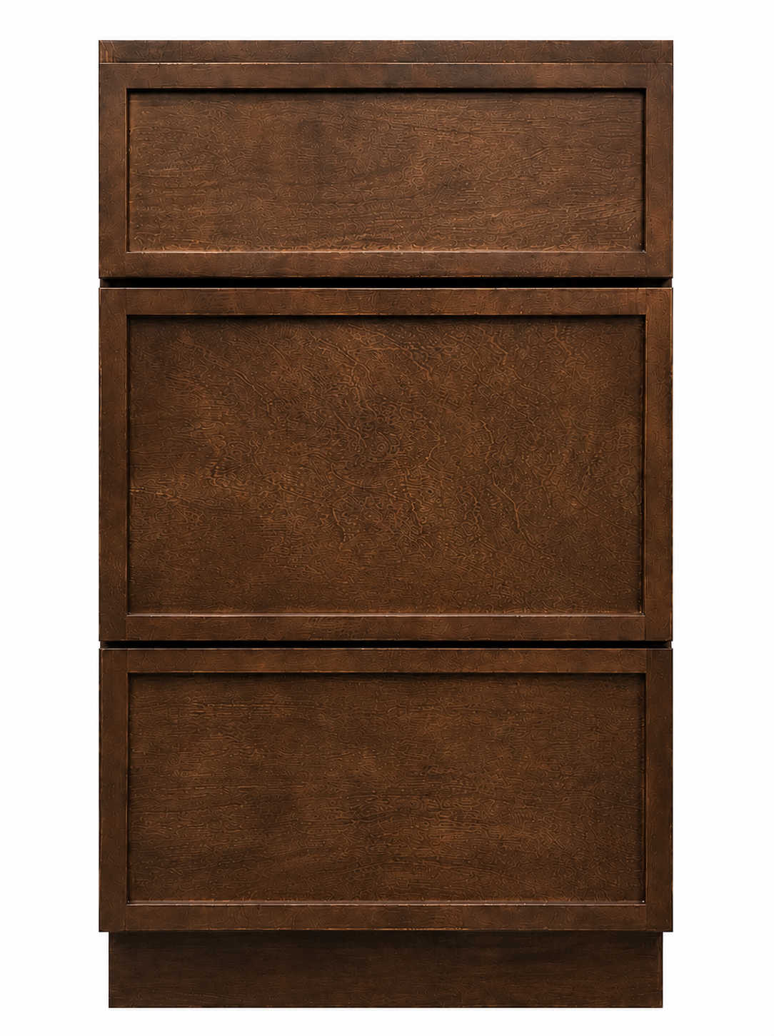 18" Espresso Thin Rail - 3 Drawer Base