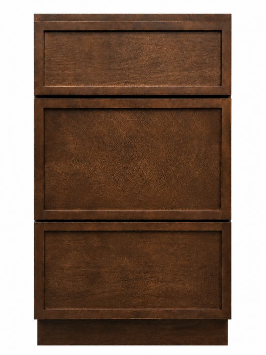 18" Espresso Thin Rail - 3 Drawer Base