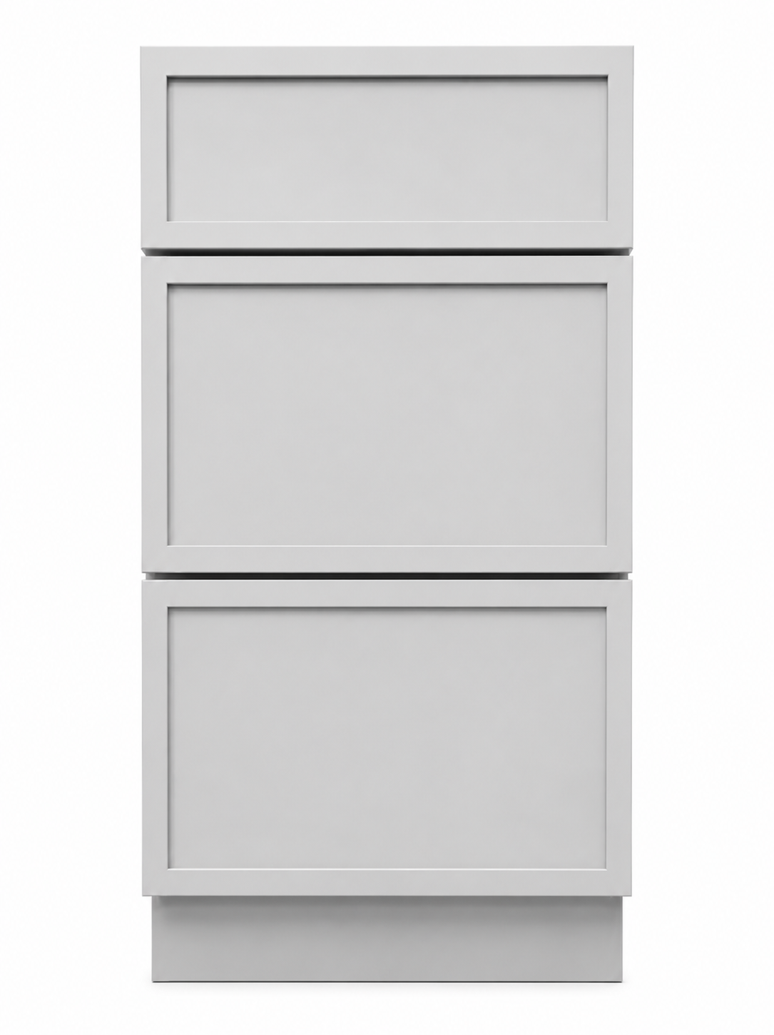 18" Grey Thin Rail - 3 Drawer Base