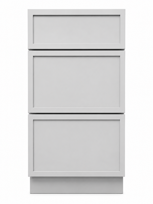 18" Grey Thin Rail - 3 Drawer Base