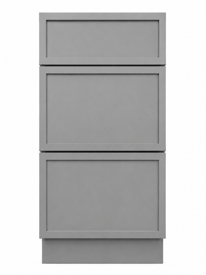 18" Grey Thin Rail - 3 Drawer Base