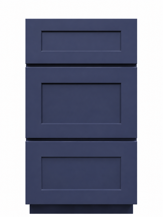 18" Navy Shaker - 3 Drawer Base