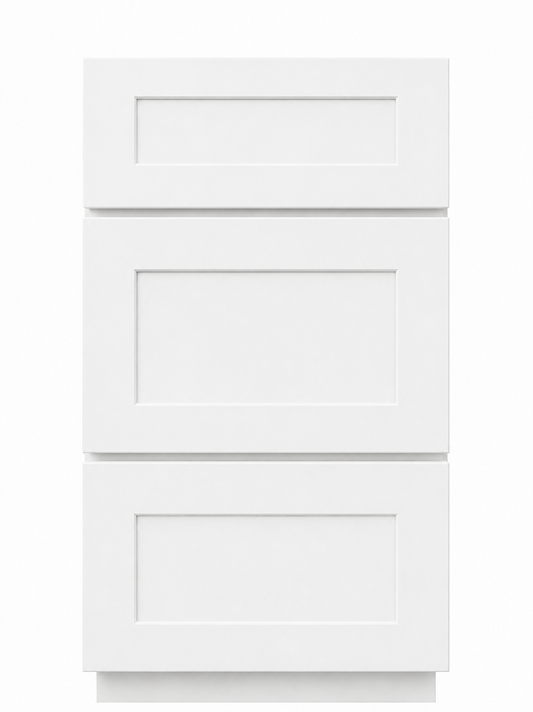 18" White Drag Shaker - 3 Drawer Base