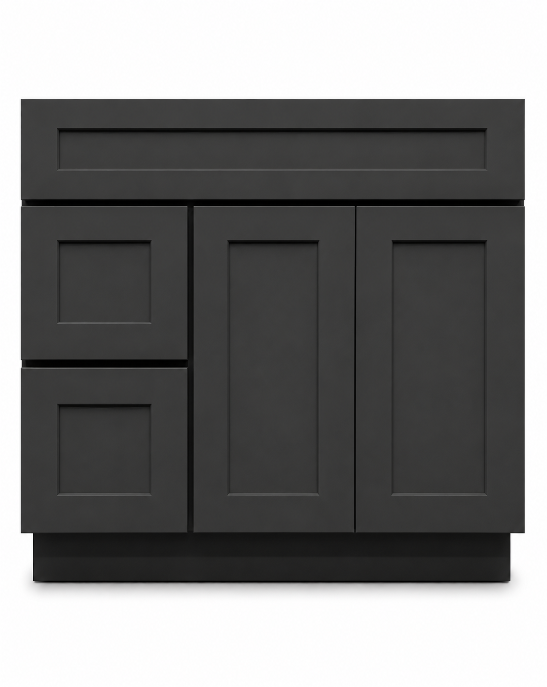 36" Black Shaker - 2 Drawers Left