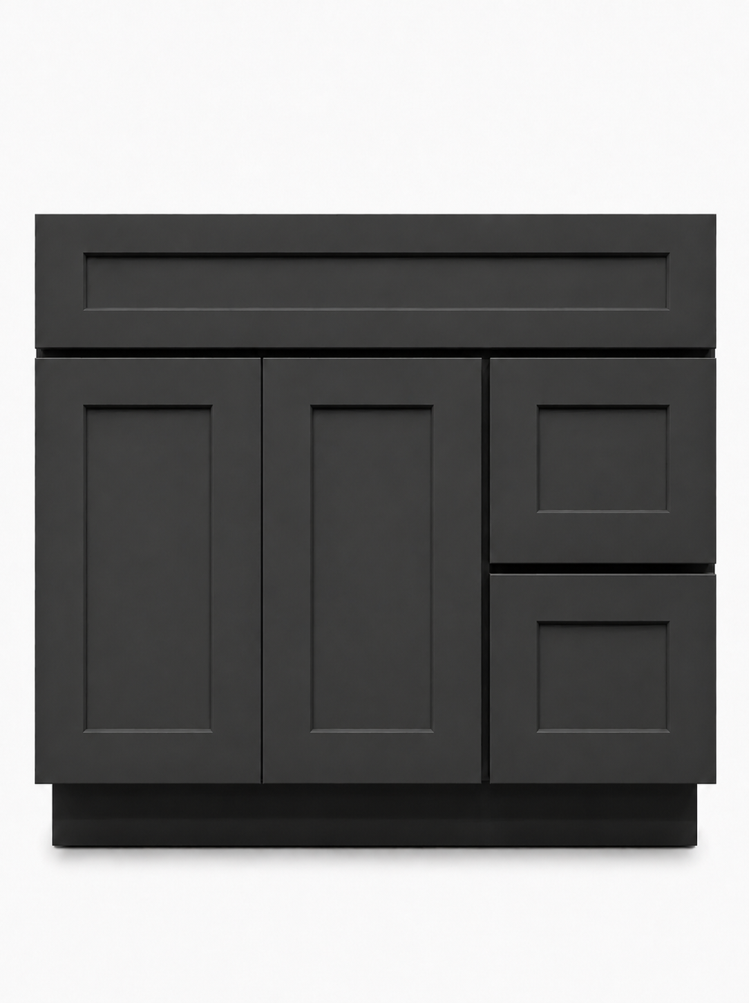 36" Black Shaker - 2 Drawers Left