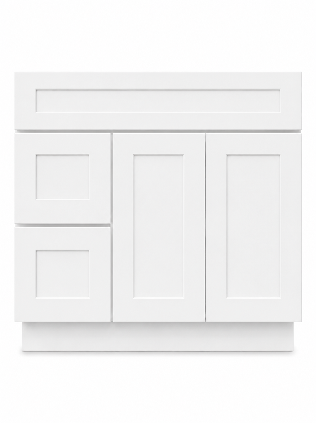 36" White Sun Shaker - 2 Drawers Right
