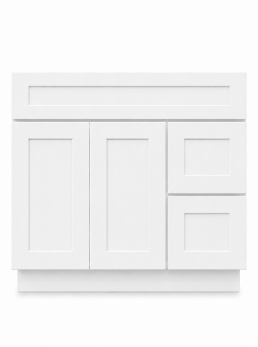 36" White Sun Shaker - 2 Drawers Left