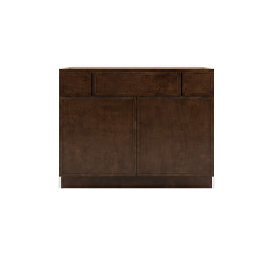 42" Espresso Shaker Thin Rail - 2 Drawers