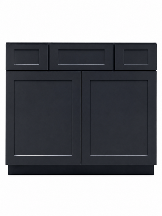 42" Black Shaker- 2 Drawers