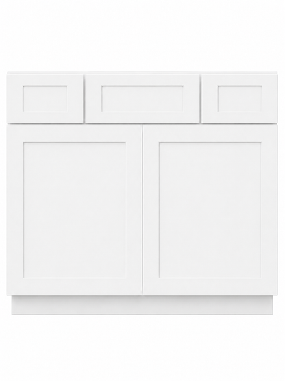 42" White Drag Shaker - 2 Drawers