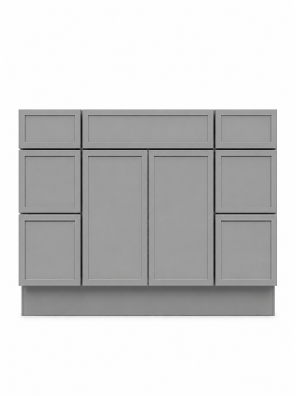 42" Grey Thin Rail - 6 Drawers