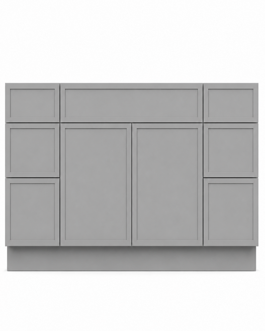 48" Grey Thin Rail - 6 Drawers