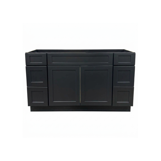 60" Single - Black Shaker- 6 Drawers