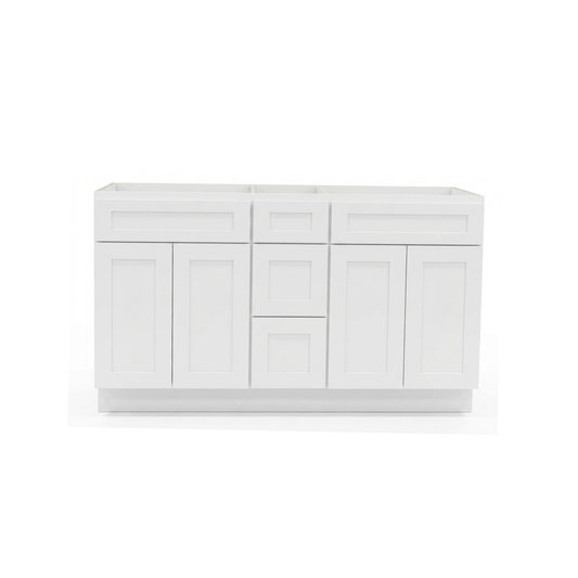 60" Double - White Sun Shaker - 3 Drawers
