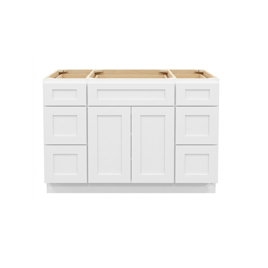 48" White Sun Shaker - 6 Drawers