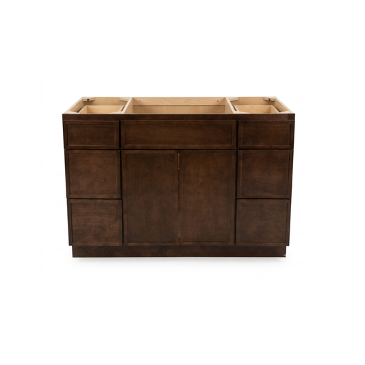 48" Espresso Thin Rail - 6 Drawers