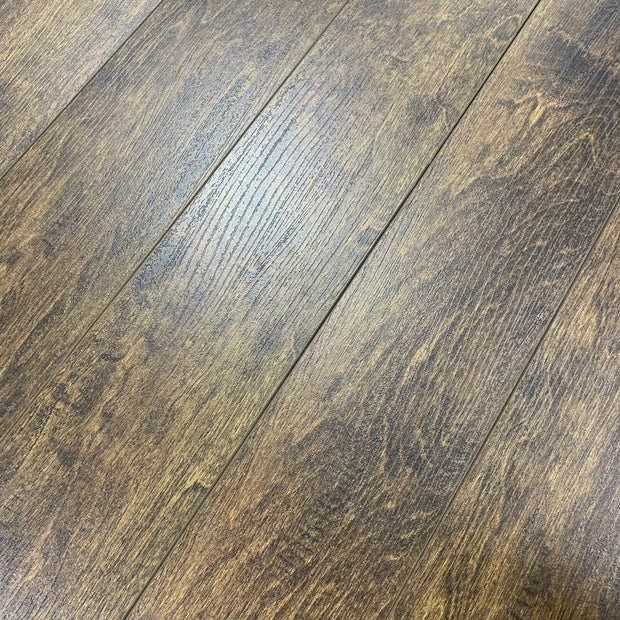 Load image into Gallery viewer, 12mm Value Pad Attached Ash Brown Laminate Wood Flooring